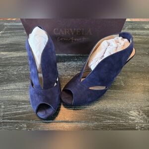 Carvela Arabella Style Navy Suede Pumps